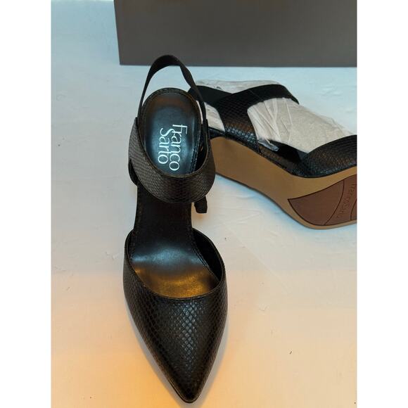 Franco Sarto Women's Lima Pointed Toe Dress Pump Black snake, print 9M new - Picture 2 of 6
